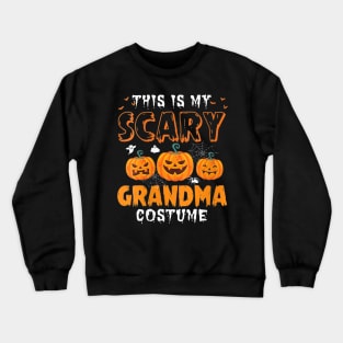 Womens Funny This Is My Scary Grandma Halloween Costume Party Shirt Crewneck Sweatshirt